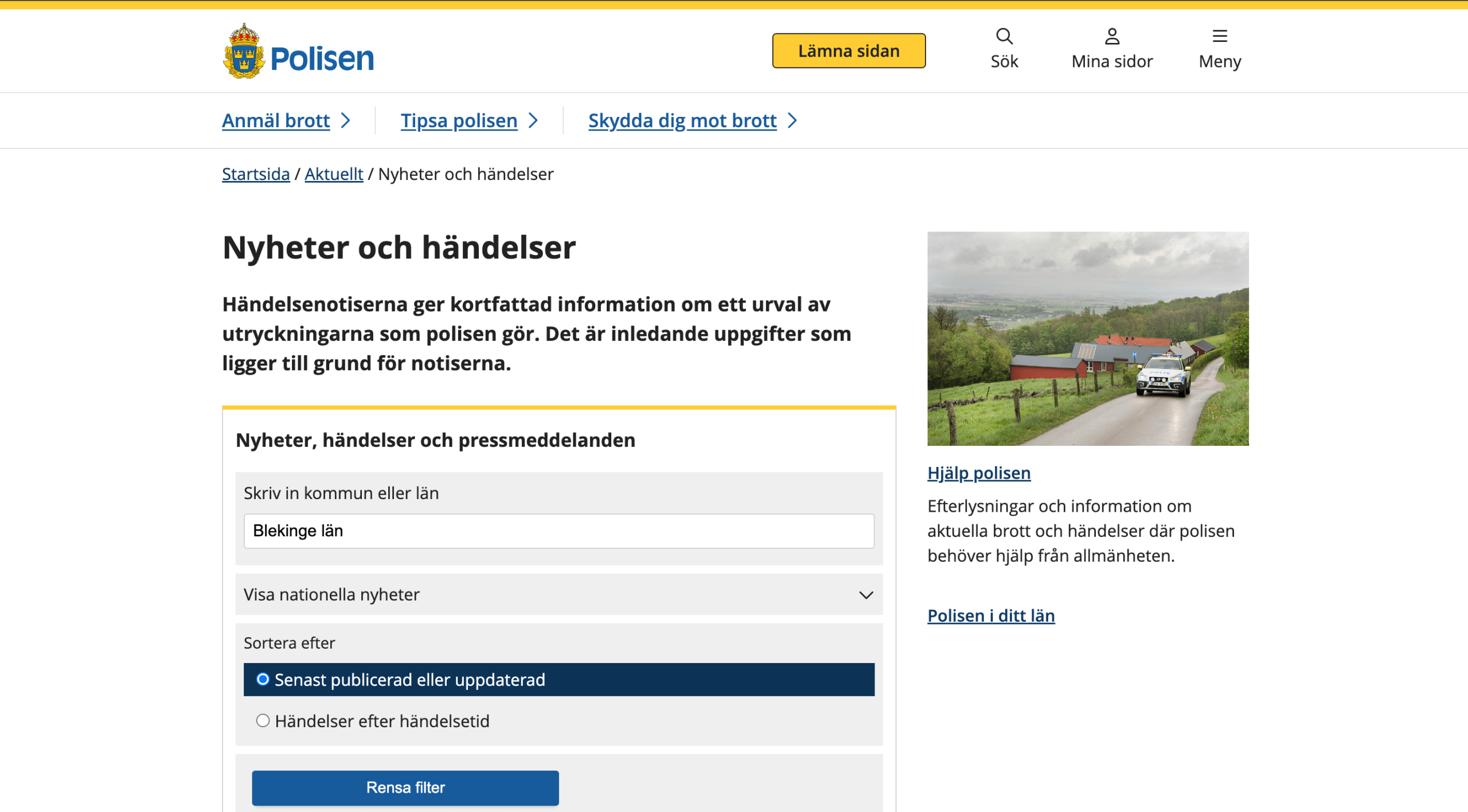 blåljus blekinge blåljus blekinge